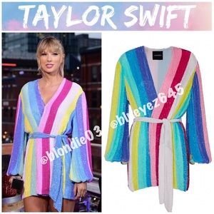 Taylor Swift -Retrofete Gabrielle Robe Dress - rainbow sequin - eras tour